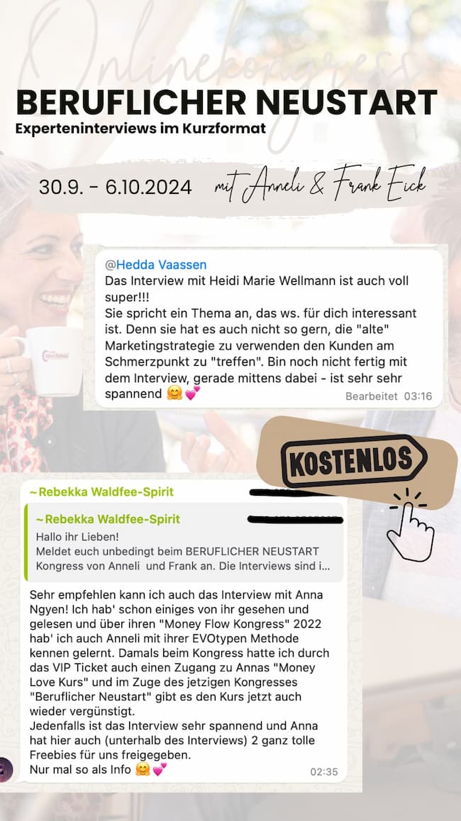 Story BN Kongress Testimonial Story Beruflicher Neustart online Kongress Testimonial